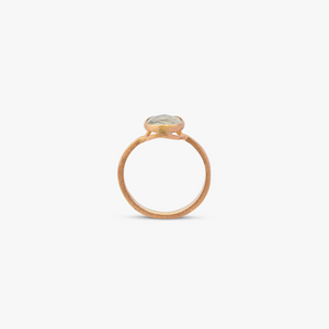 Belgravia single stone ring with 14K rose gold with black rutilated quartz (UK) 2