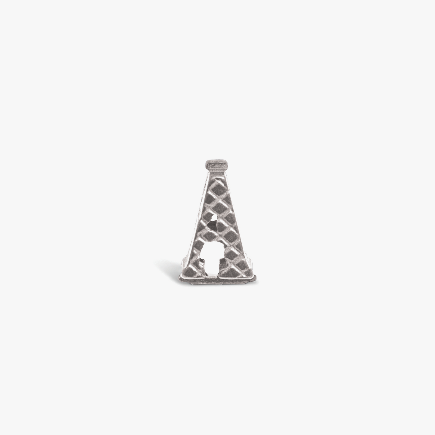 Letter A Grapheme Charm in Rhodium Plated Stainless Steel