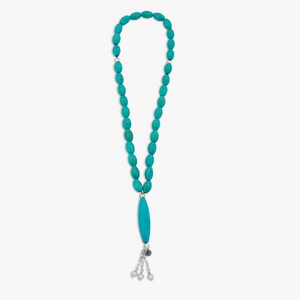 Blue Rhodium Plated Silver Worry Beads