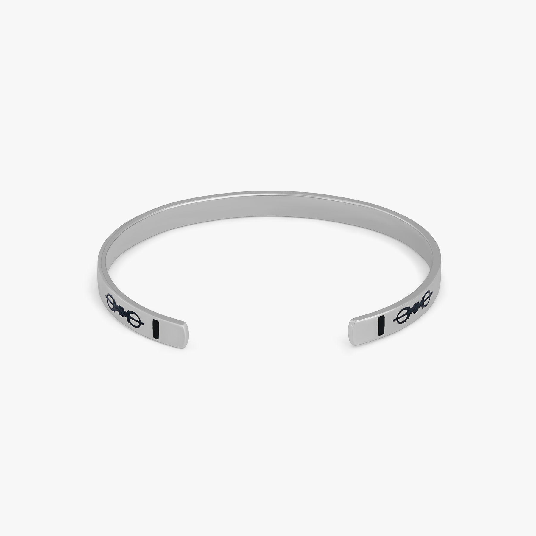 Silver Rhodium Plated Silver Lhasa Bangle