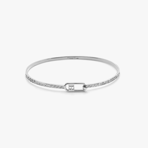 T-bangle in hammered sterling silver