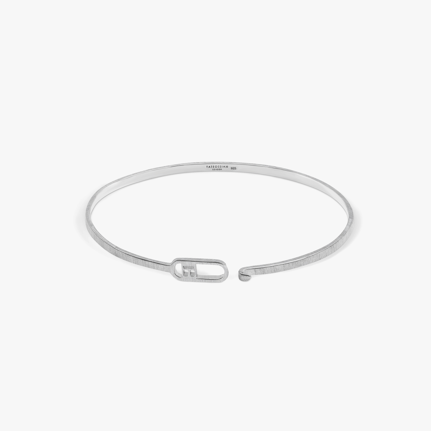 T-bangle in brushed sterling silver