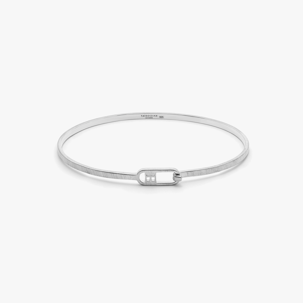 T-bangle in brushed sterling silver