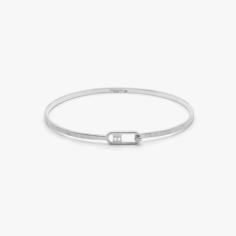 T-bangle in brushed sterling silver