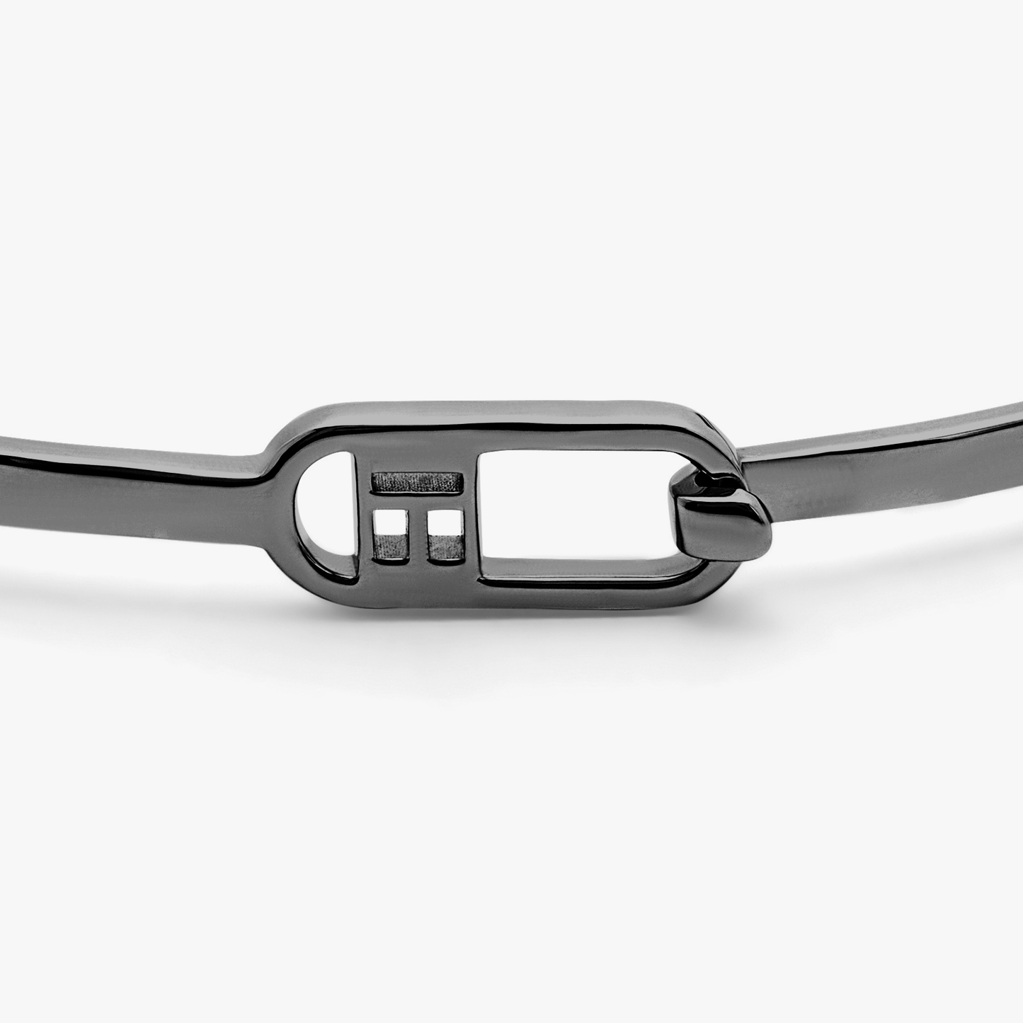 T-bangle in polished black rhodium plated sterling silver