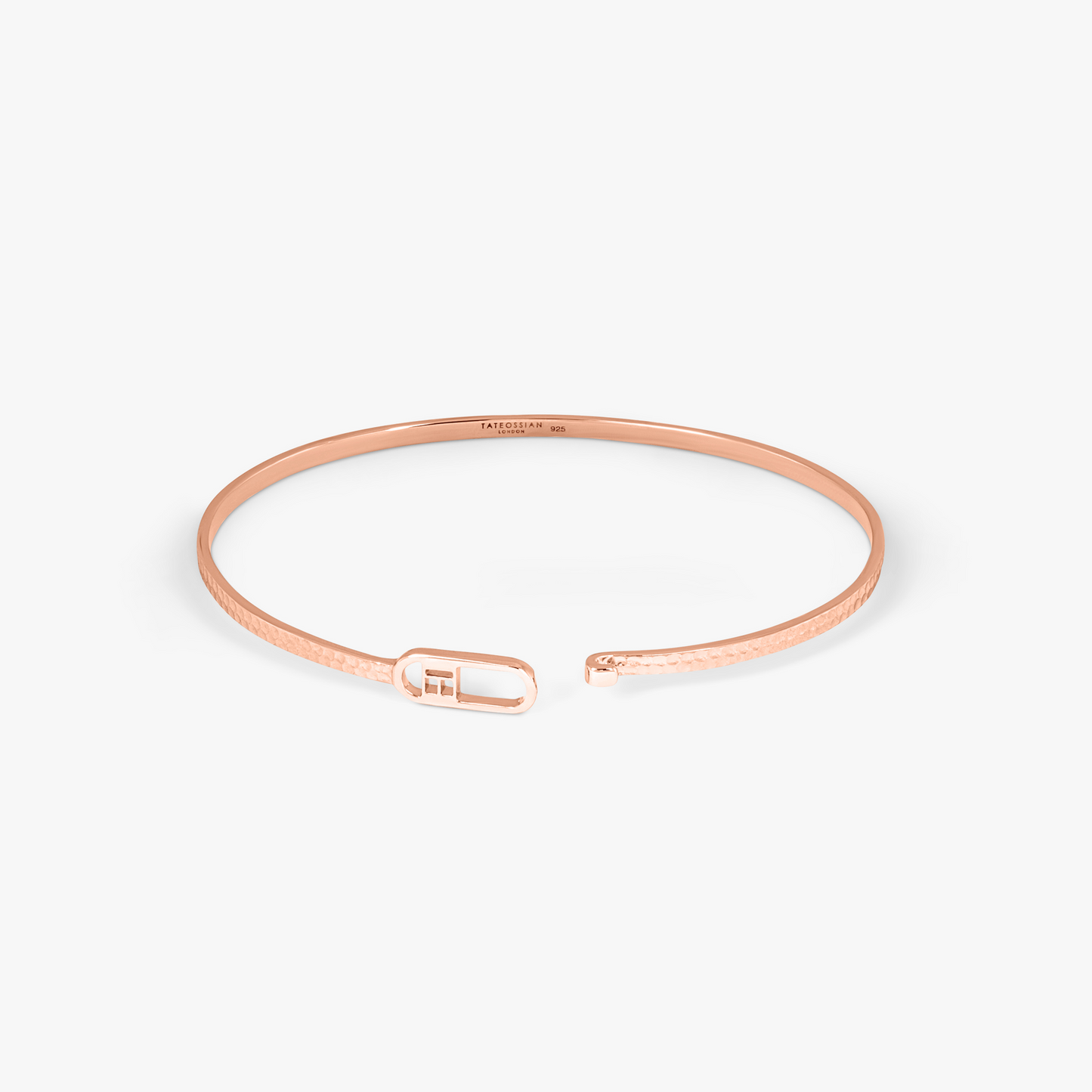 T-bangle in hammered 18k rose gold