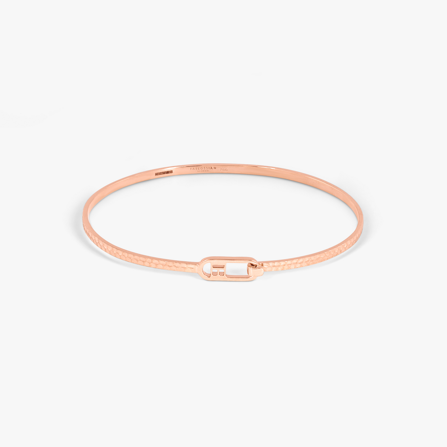 T-bangle in hammered 18k rose gold