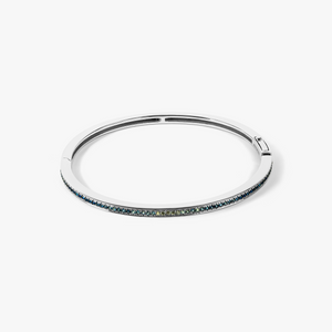 Blue Sapphire Bangle- 9K White Gold