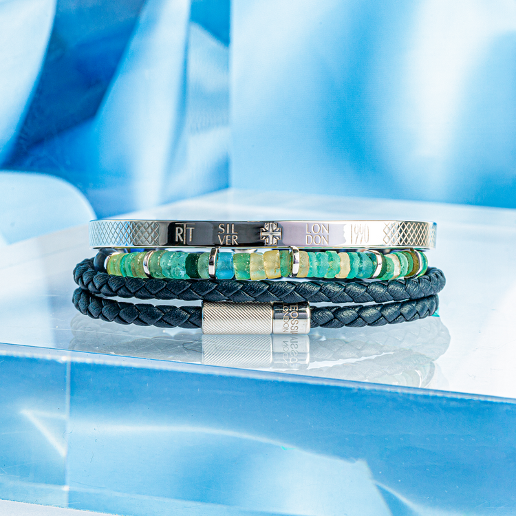 Tateossian Double Wrap Woven Leather Bracelet