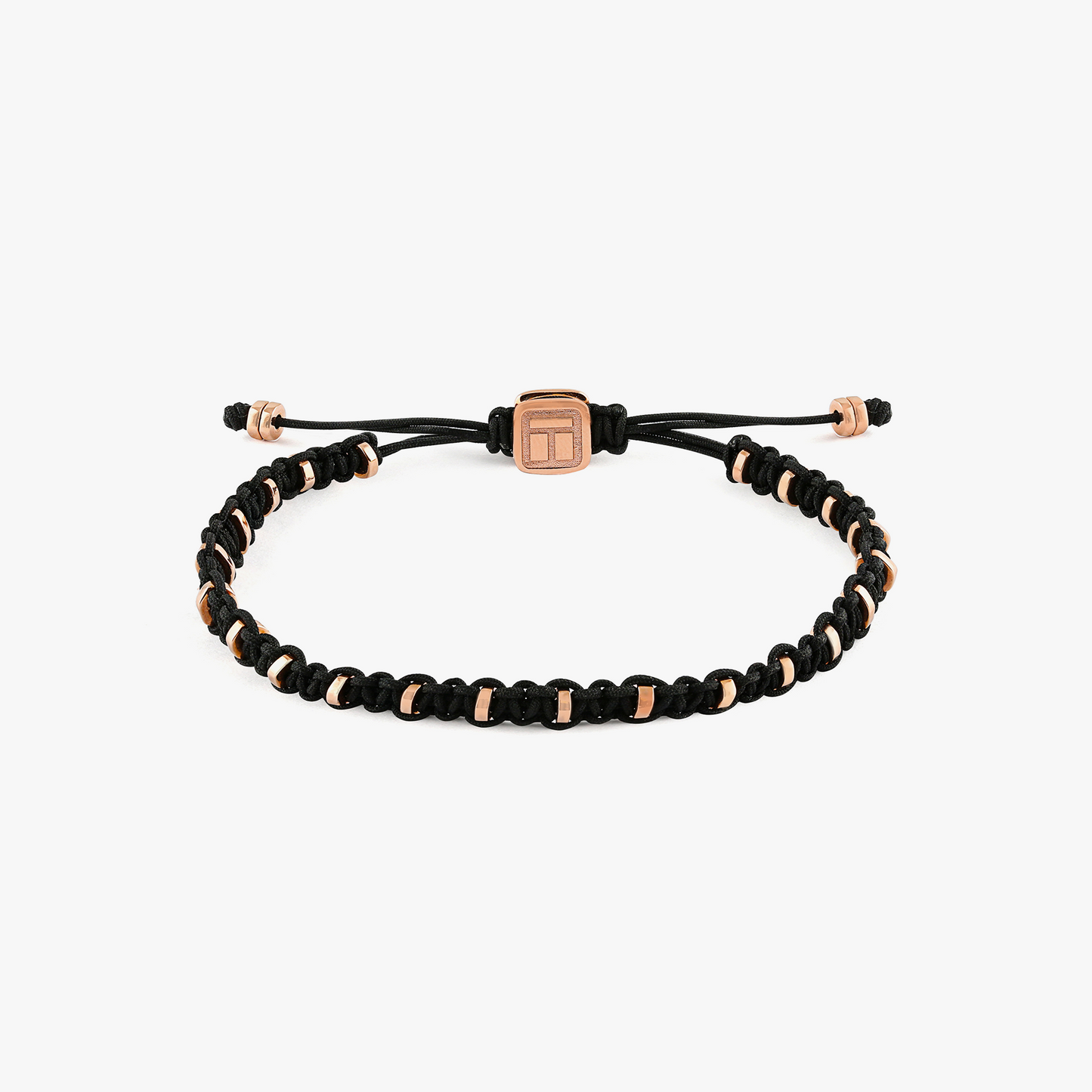 Macrame Bamboo Silver Bracelet - Rose Gold Finish