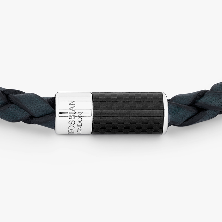 Collins | 1/4 (6 mm) Navy Blue Leather Wrap Around Bracelet