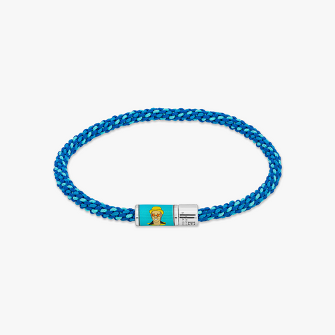 Blue Stainless Steel Star Pop Recycle Bracelet