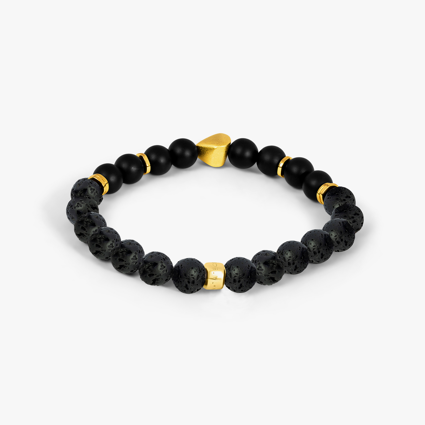 Black Yellow Gold Plated Nugget Bracelet