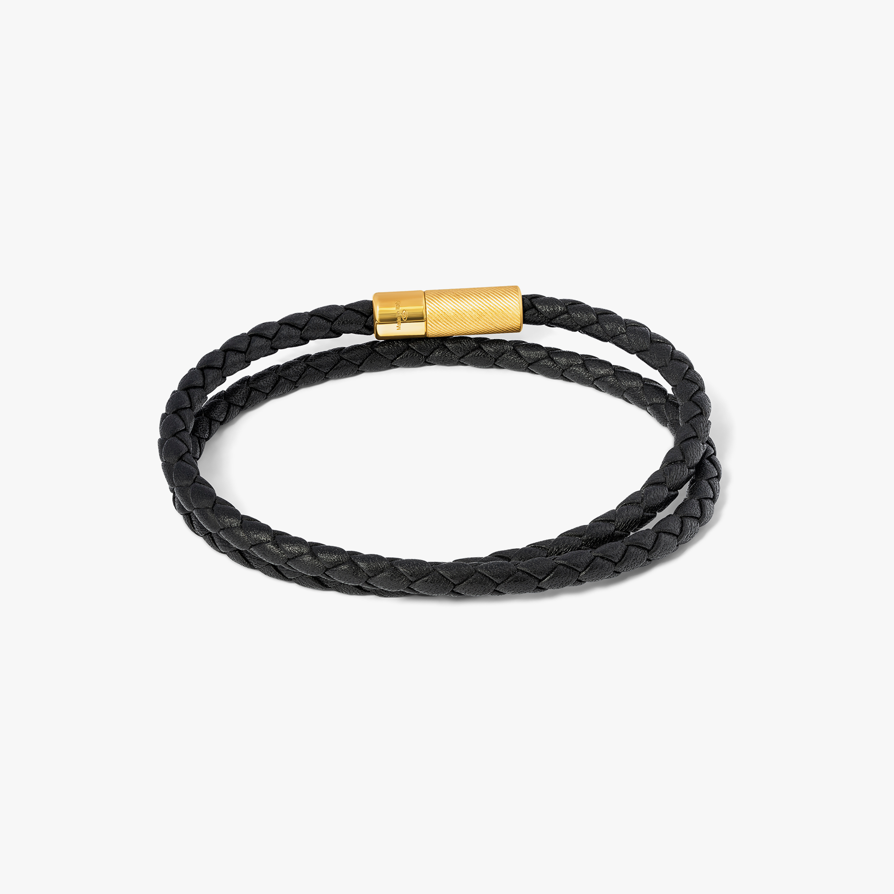 Pop Rigato Double Wrap Leather Bracelet In Black With Black Ruthenium –  Tateossian USA