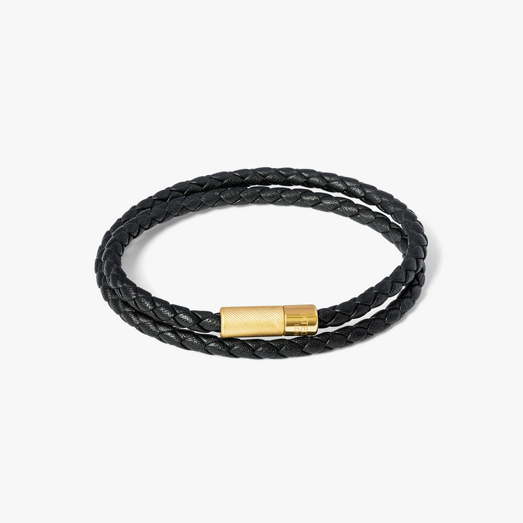 Buy 18Kt Gold Men Leather Bracelet 492A775 Online from Vaibhav Jewellers