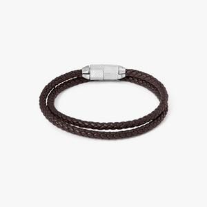 Signature Hexade Pop Bracelet In Brown With Rhodium Plated Silver