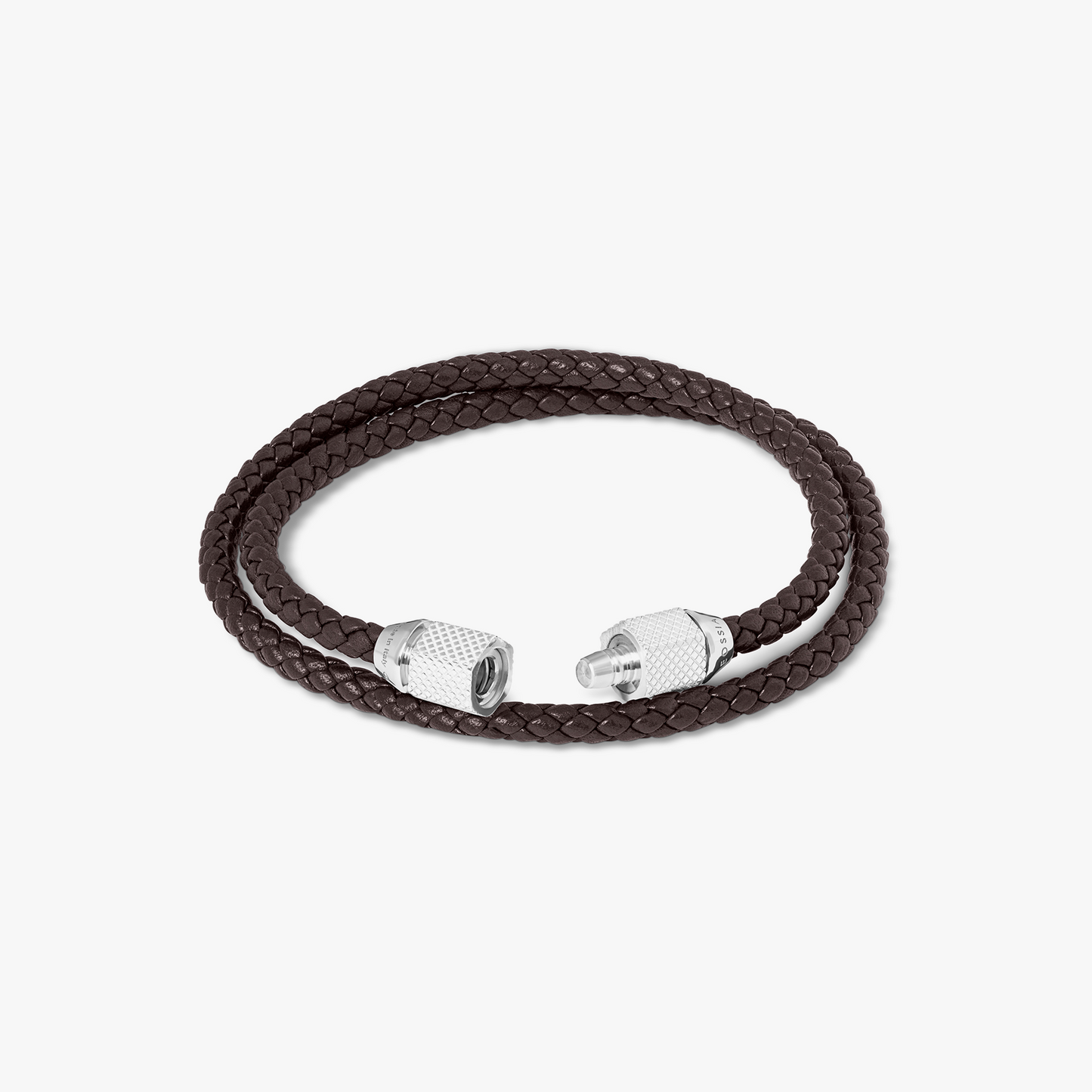 Signature Hexade Pop Bracelet In Brown With Rhodium Plated Silver