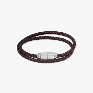 Signature Hexade Pop Bracelet In Brown With Rhodium Plated Silver
