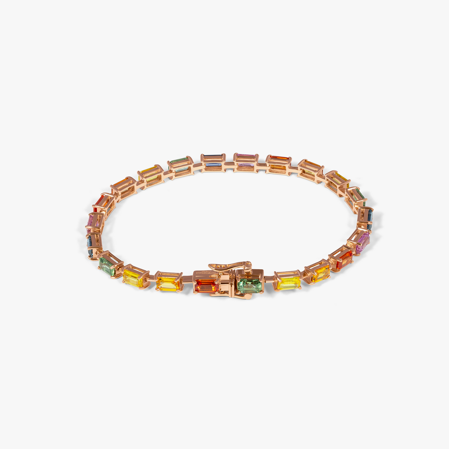 Multi Colour Arcobaleno Sapphire Bracelet- 18 Karat Gold