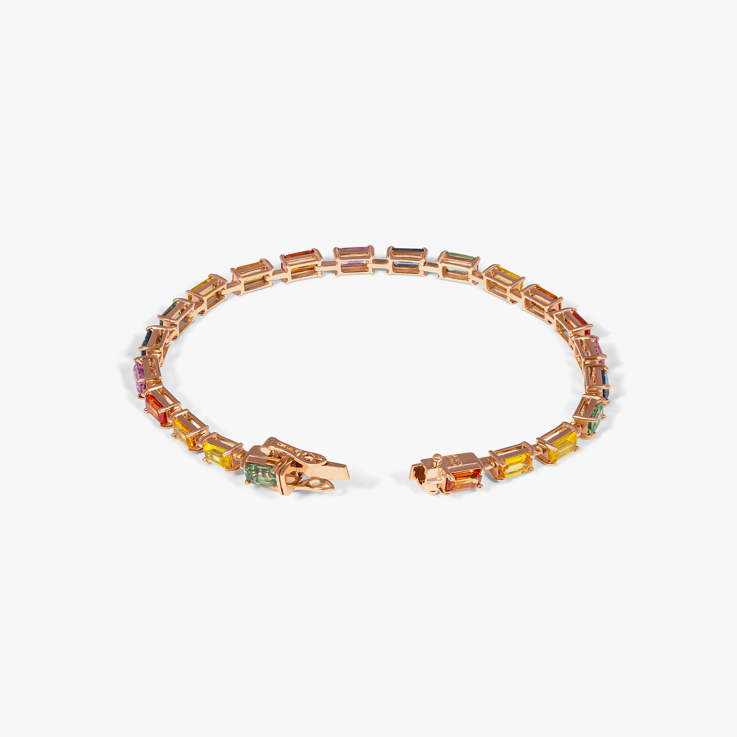 Arcobaleno Bracelet In 18K Rose Gold with Multi Colour Sapphire