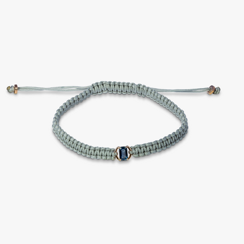 Blue Sapphire Macramé Bracelet- 18 Karat Gold 