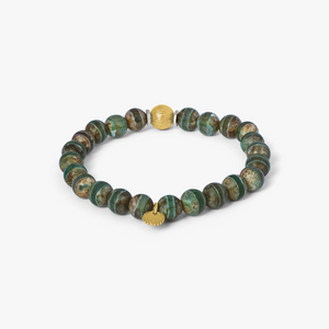 Lhasa Graffiato Bracelet In Green With 18K Yellow Gold Plated Silver