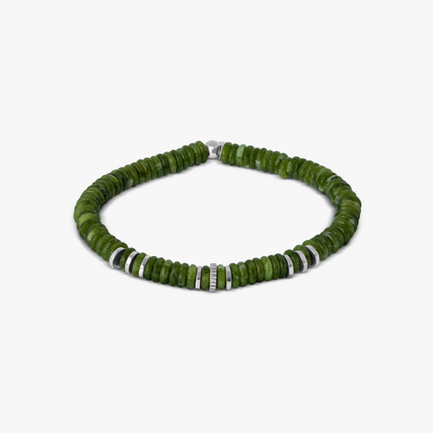 Positano Bracelet In Green With Rhodium Plated Silver