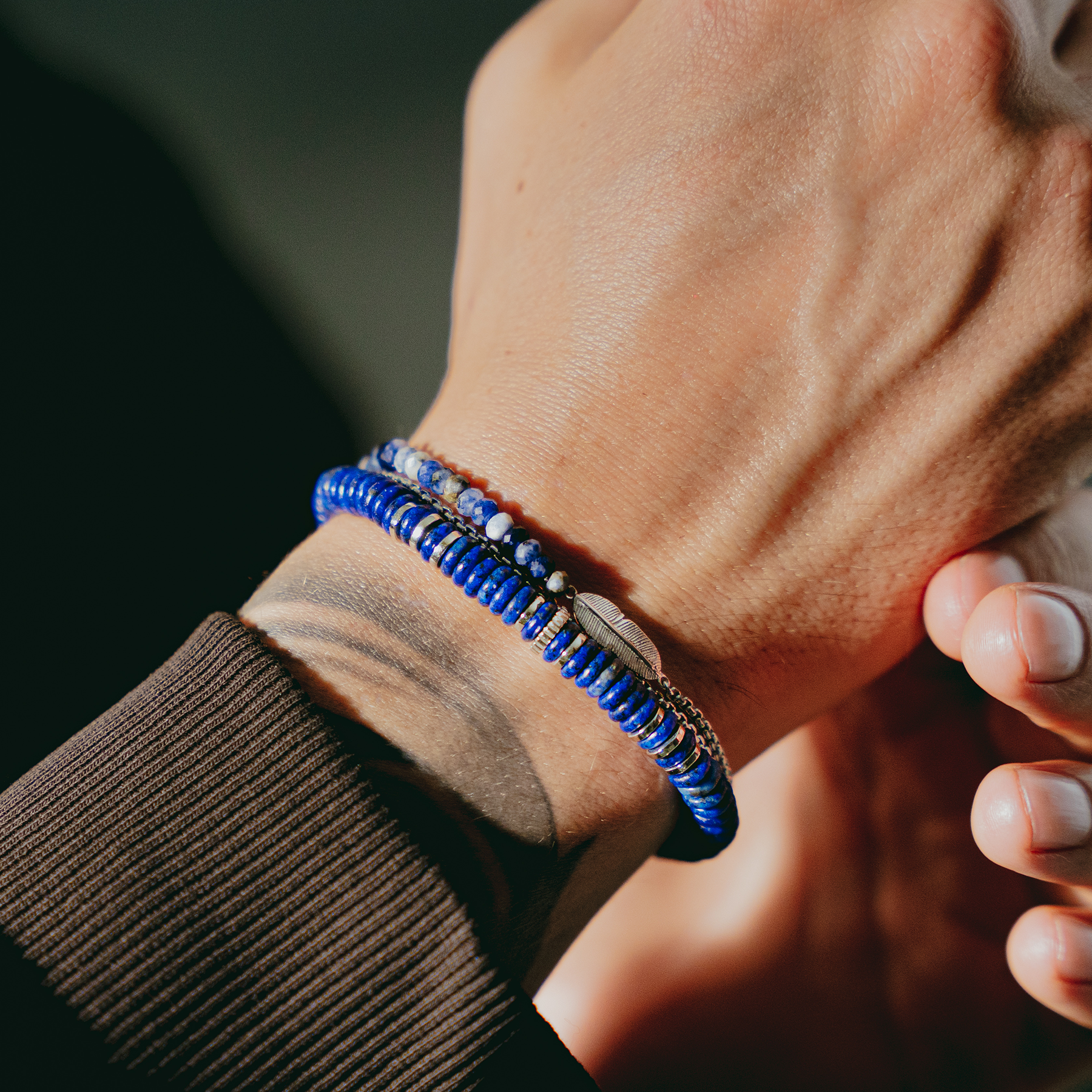 Positano Beaded Bracelet With Blue Lapis