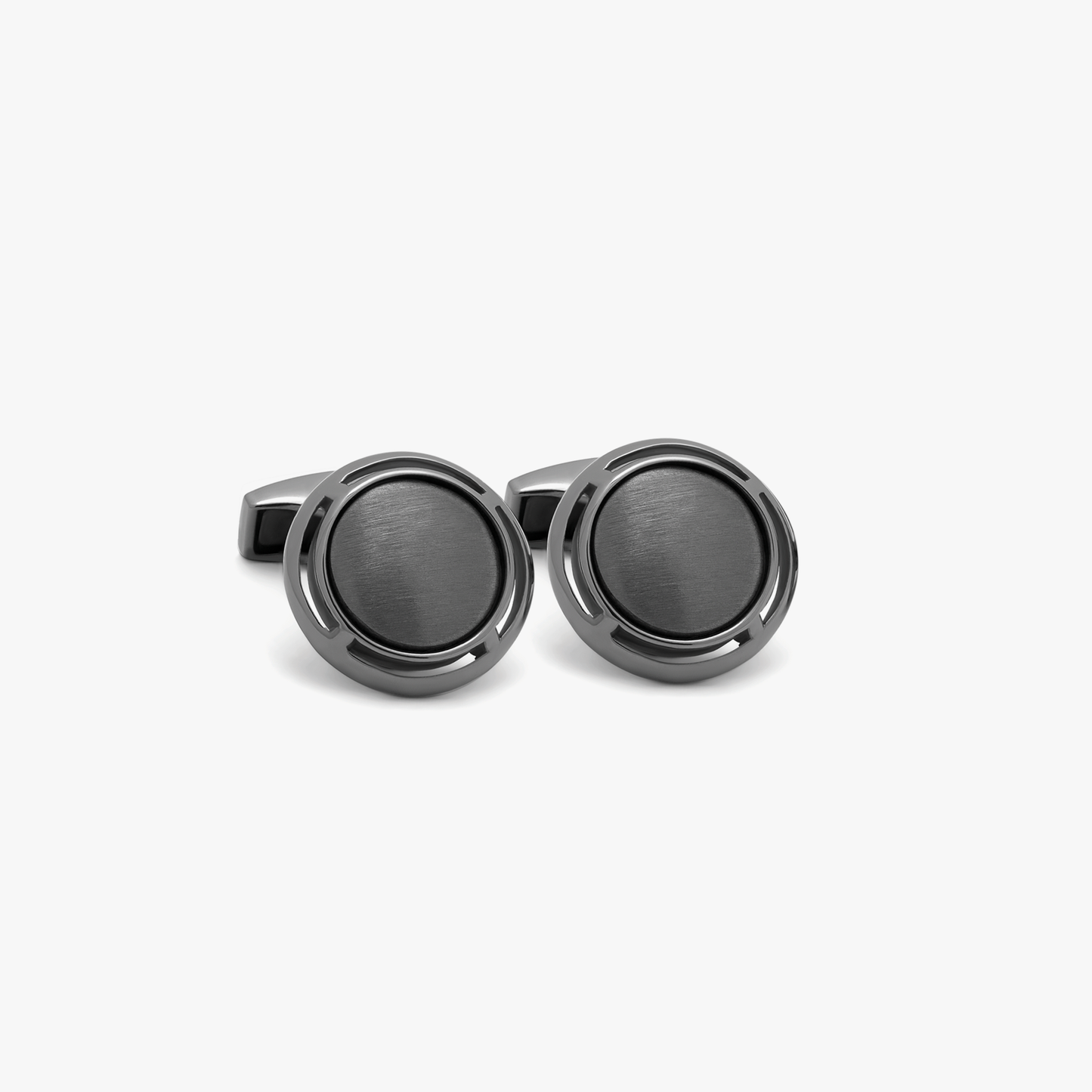 Art Deco cufflinks in black rhodium plated sterling silver