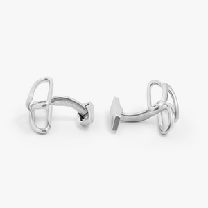 ZAHA HADID DESIGN Apex cufflinks in brushed ruthenium plated sterling silver