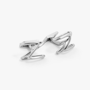 ZAHA HADID DESIGN Apex cufflinks in brushed ruthenium plated sterling silver