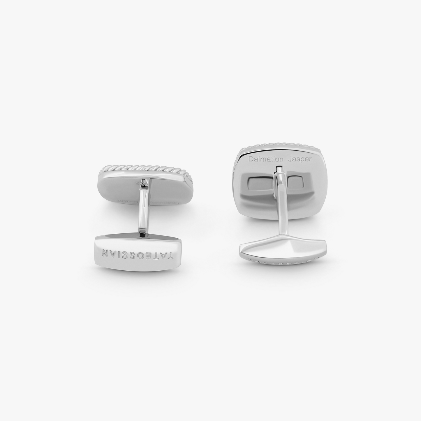 Cable Jasper Cufflinks With Dallasite In Rhodium Silver (Limited Edition)  