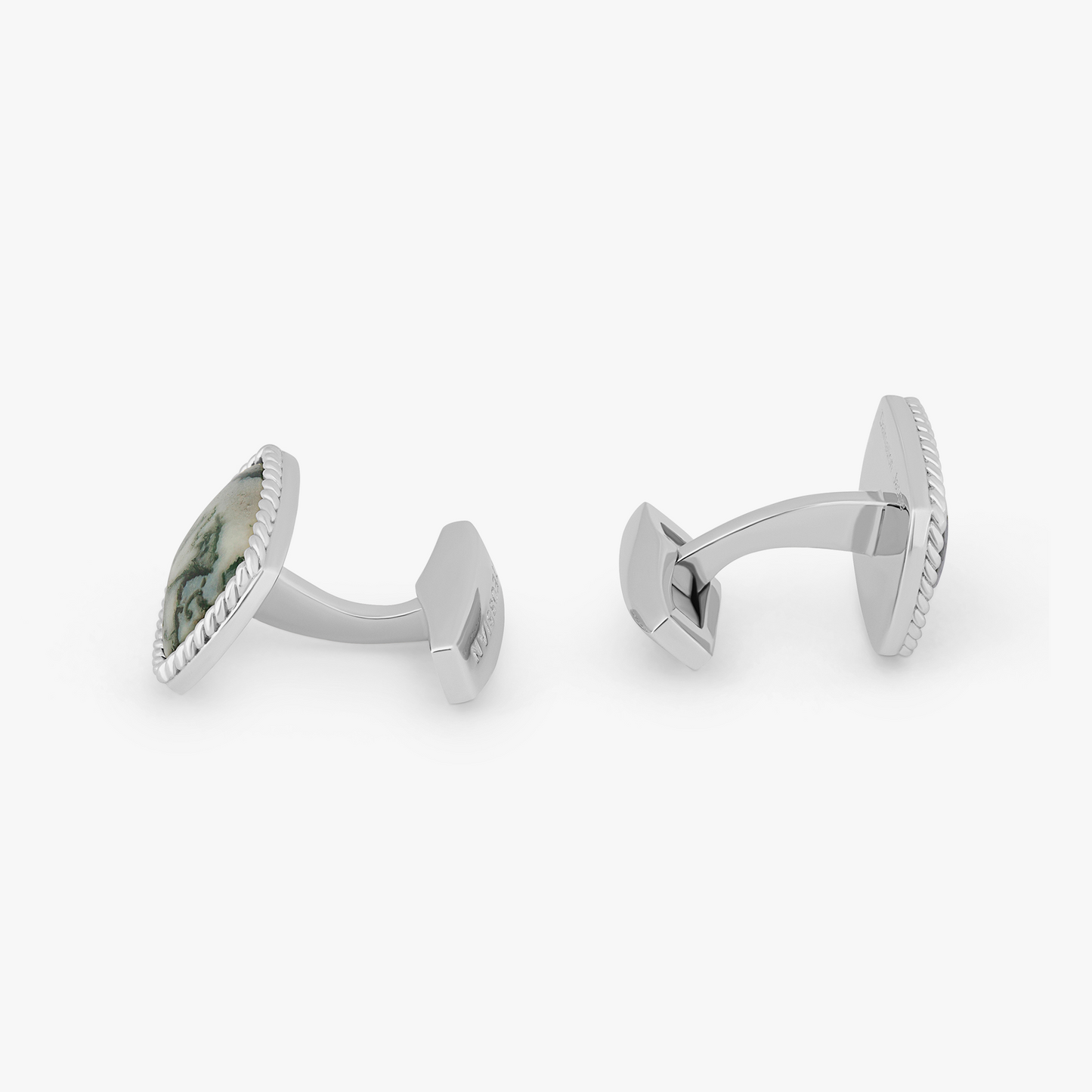 Cable Jasper Cufflinks With Dallasite In Rhodium Silver (Limited Edition)  