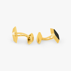Black Yellow Gold Plated Sterling Silver Signature Octo Cufflinks