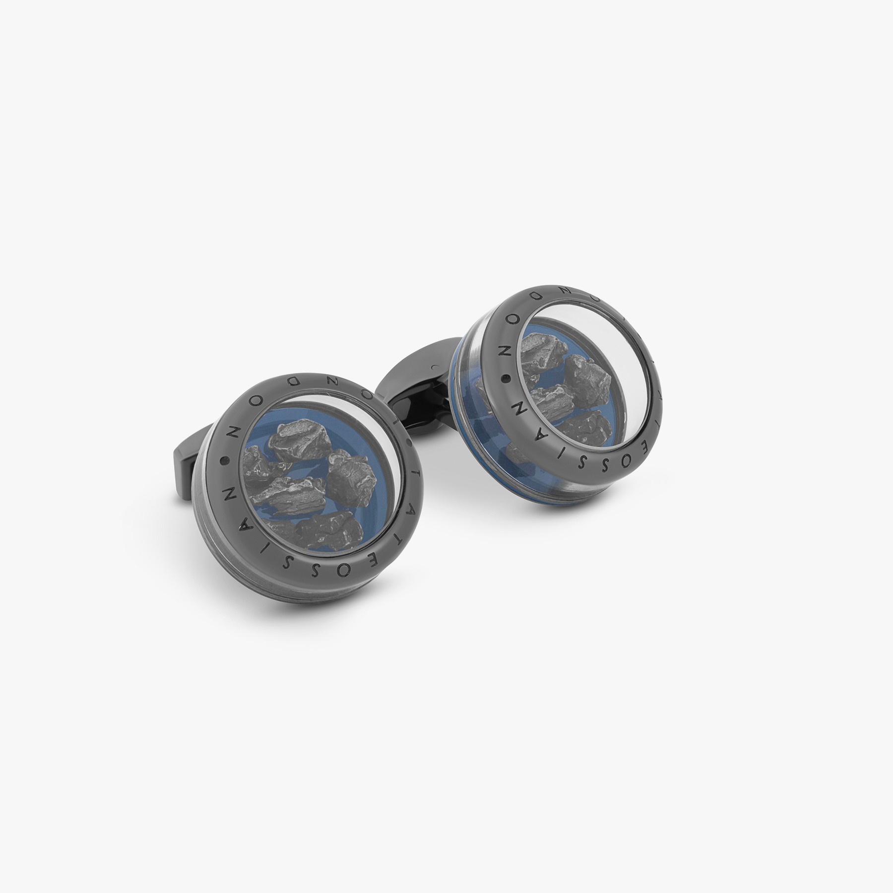 Black Gunmetal Plated Panorama Meteorite Cufflinks – Tateossian London