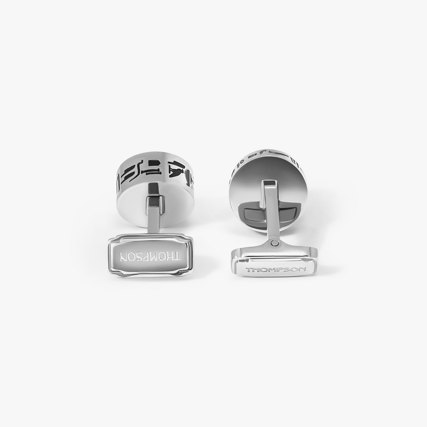 THOMPSON Blue Stainless Steel Hieroglyphic Cufflinks