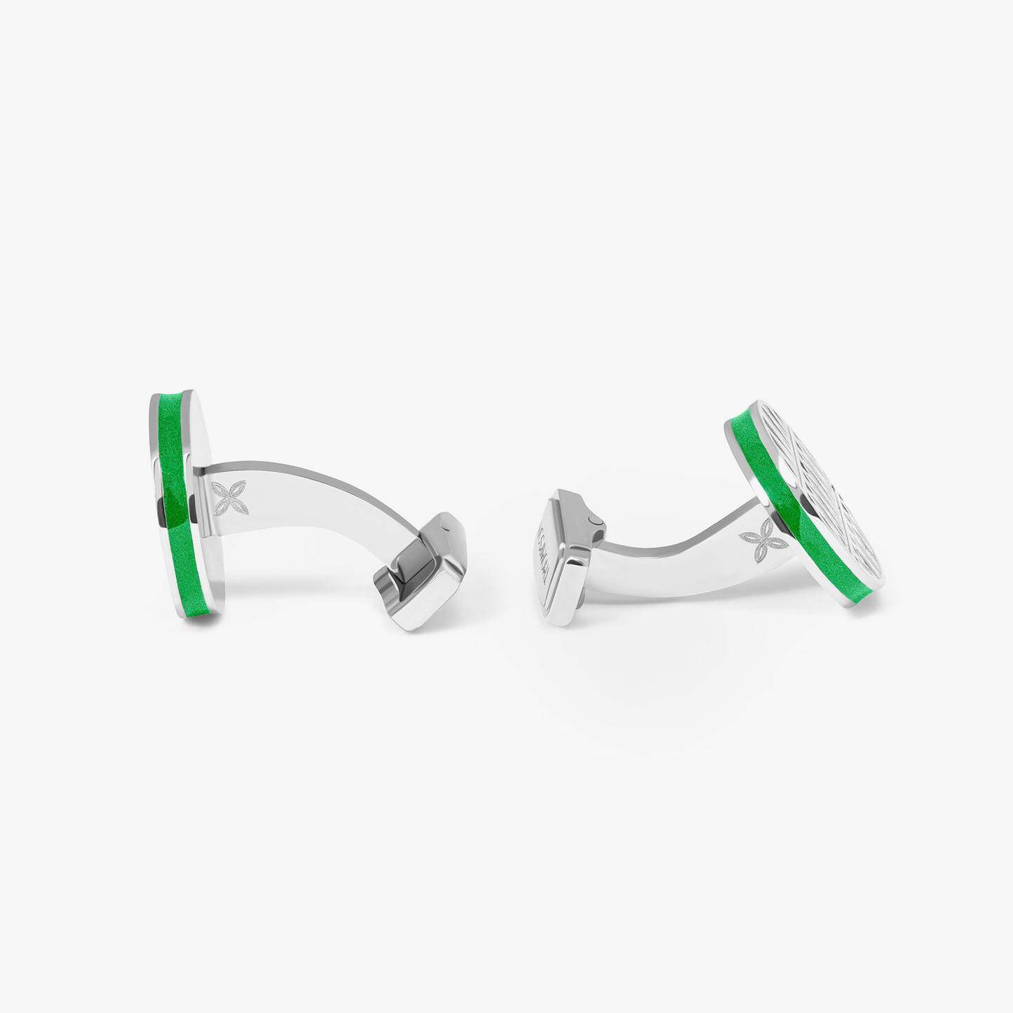 THOMPSON Green Stainless Steel Cairo Cufflinks