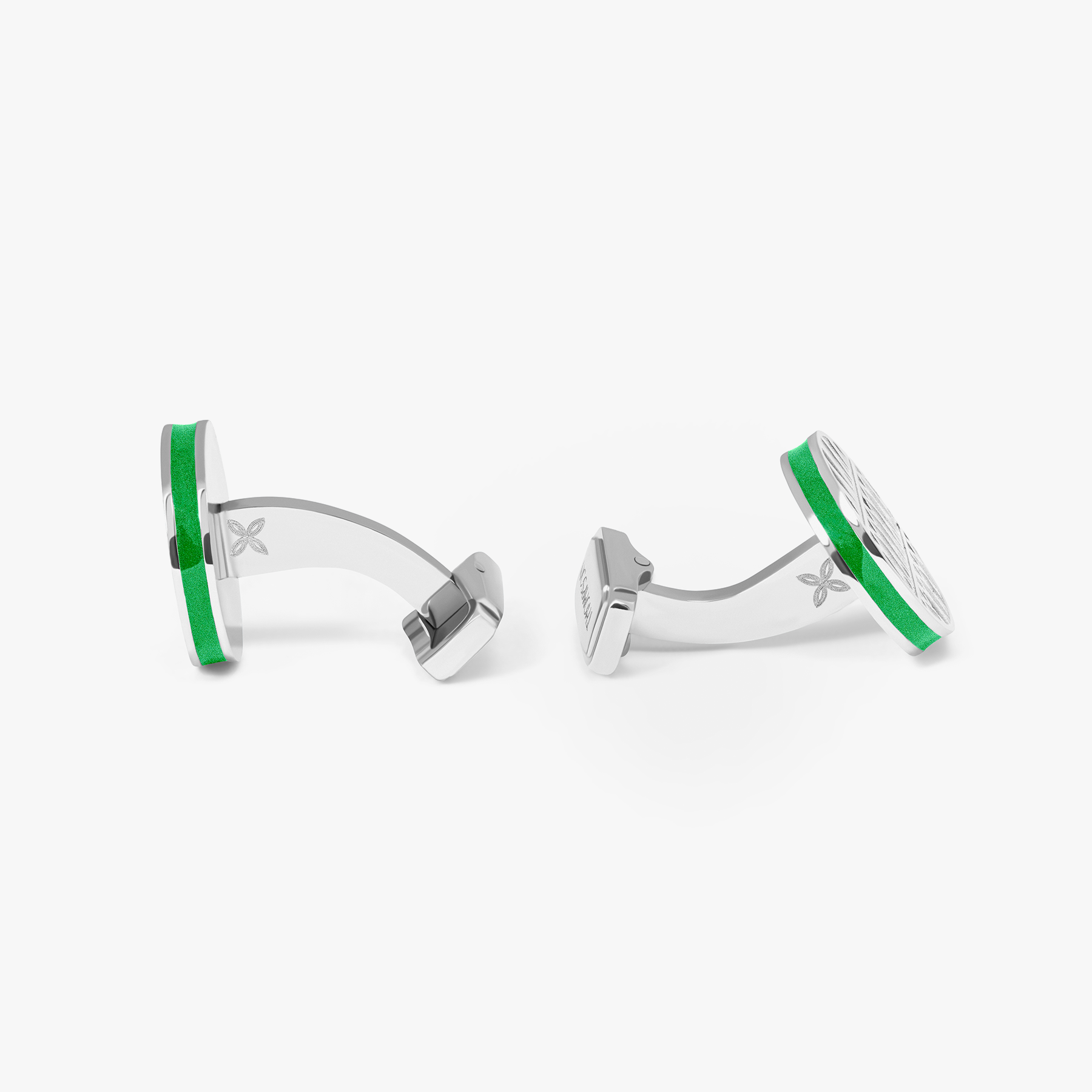 THOMPSON Green Stainless Steel Cairo Cufflinks