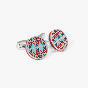 THOMPSON Red Stainless Steel Cairo Cufflinks