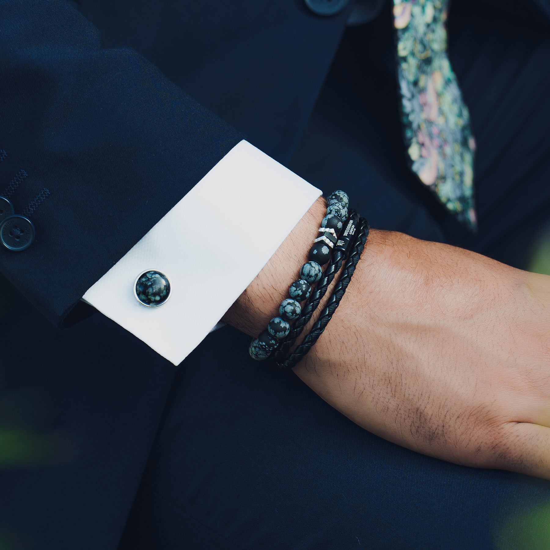 Chelsea Leather Bracelet In Black With Aluminium Clasp Chelsea Leather Bracelet In Black With Aluminium Clasp
