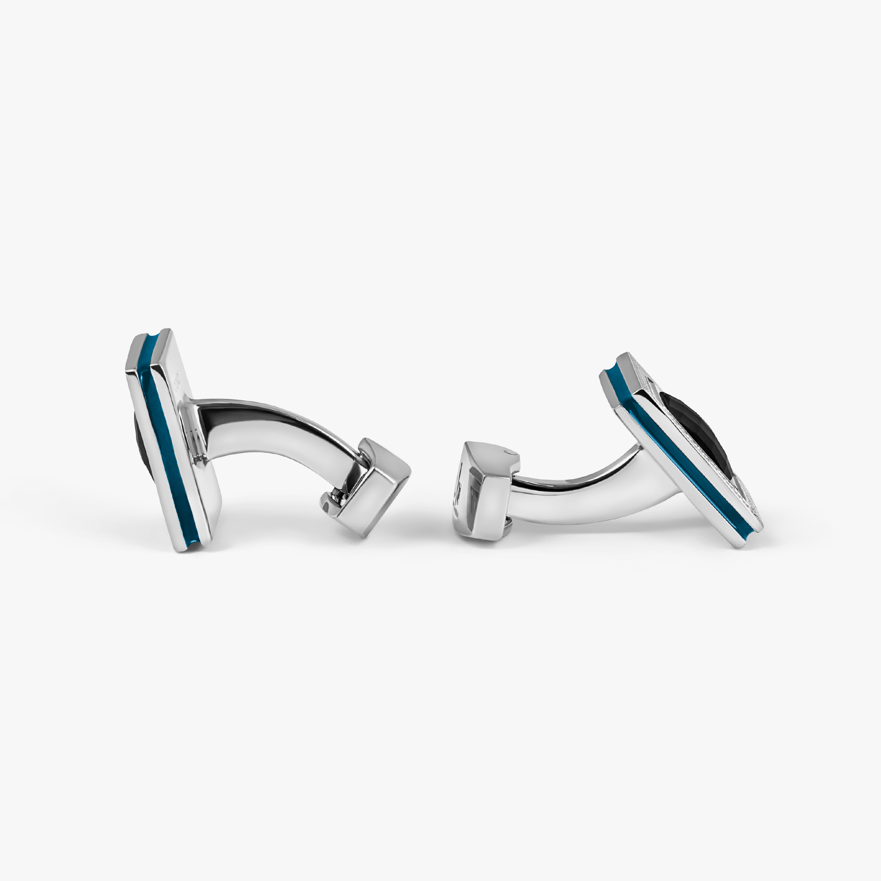 Quadrato SW Cufflinks In Rhodium Plated with Black Swarovski Elements (Limited Edition)