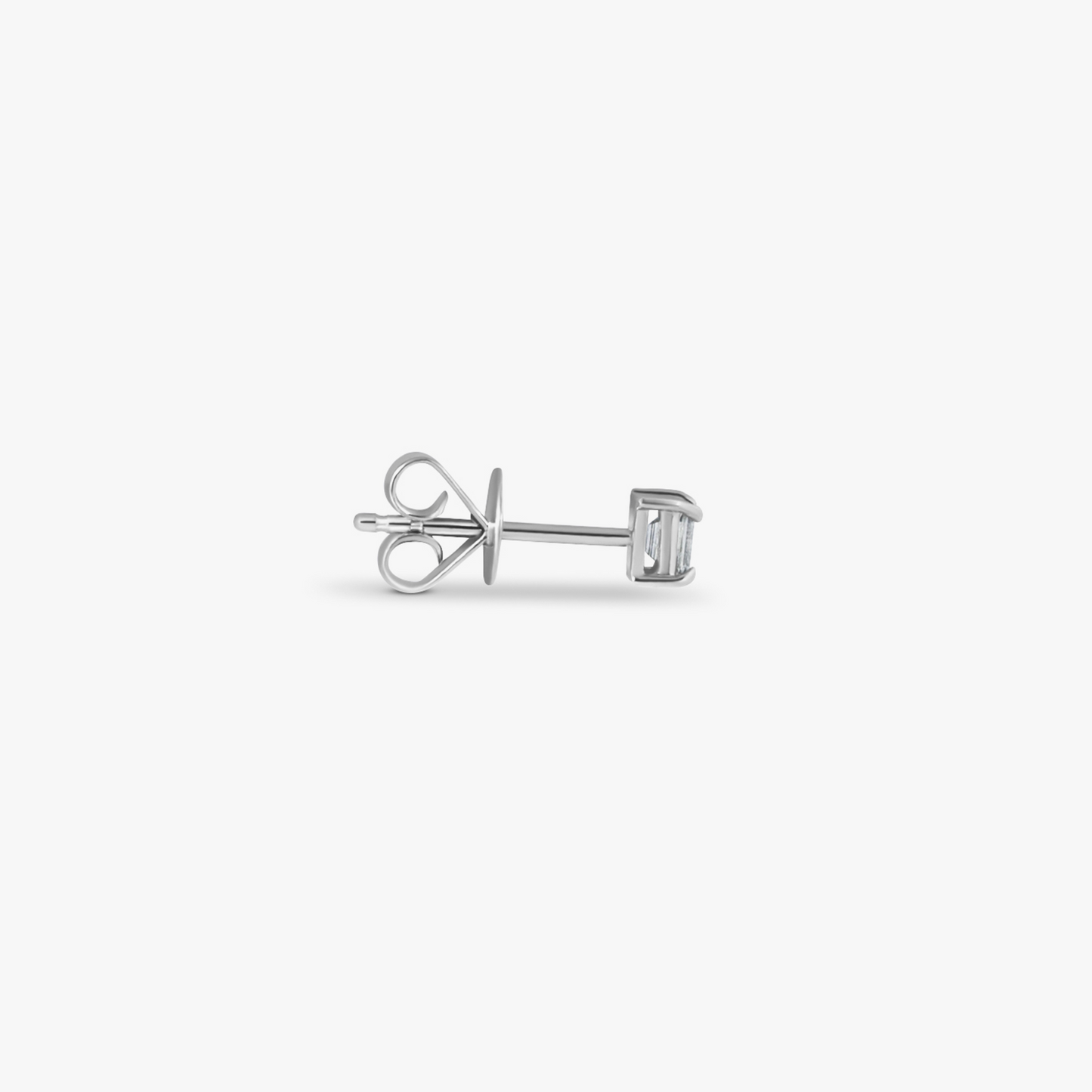 White Diamond Rectangle Studs- 18 Karat White Gold