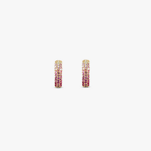 Precious Earrings In 9K Yellow Gold with Pink Sapphires