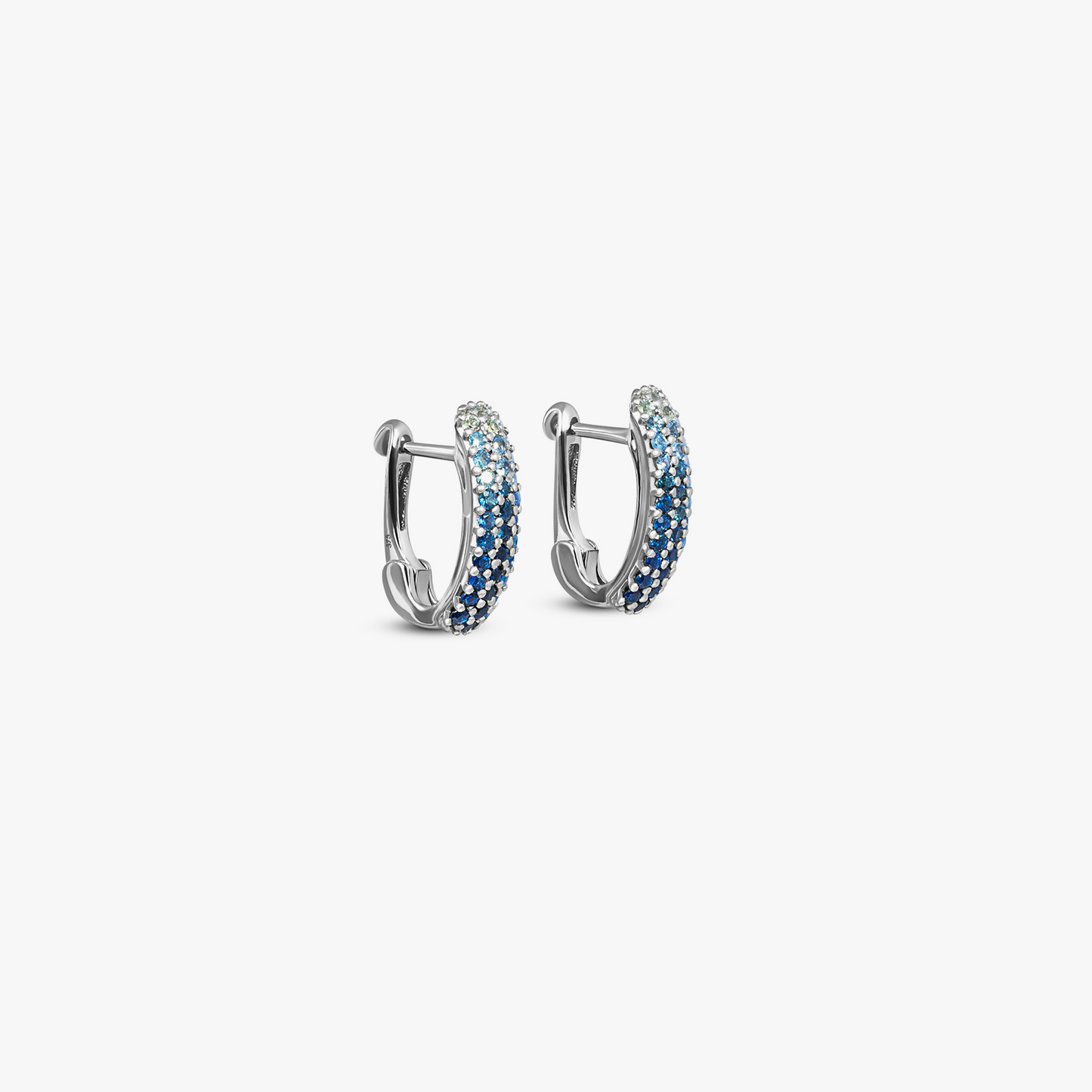 Blue Sapphire Precious Earrings- 9K White Gold                 