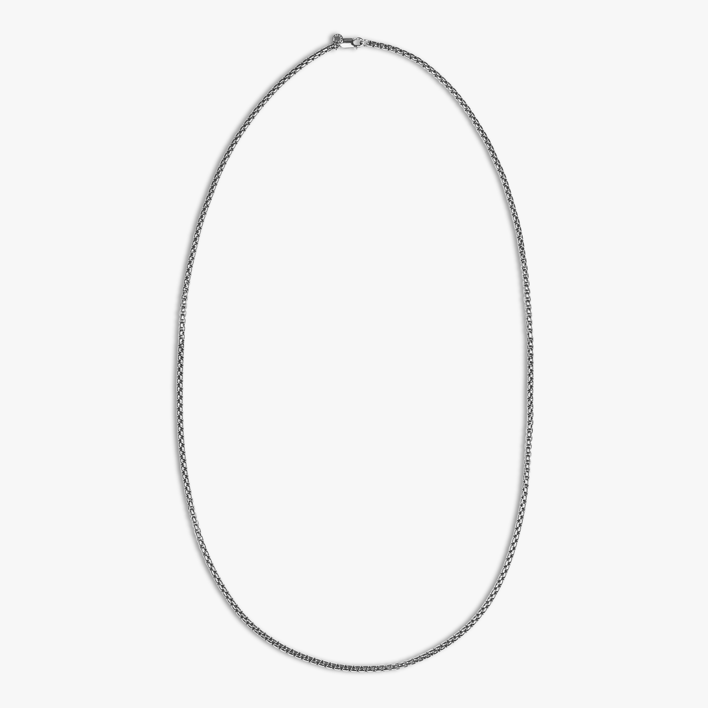 Classic Box Chain Necklace In Black Rhodium Silver 4MM - Eco-Friendly