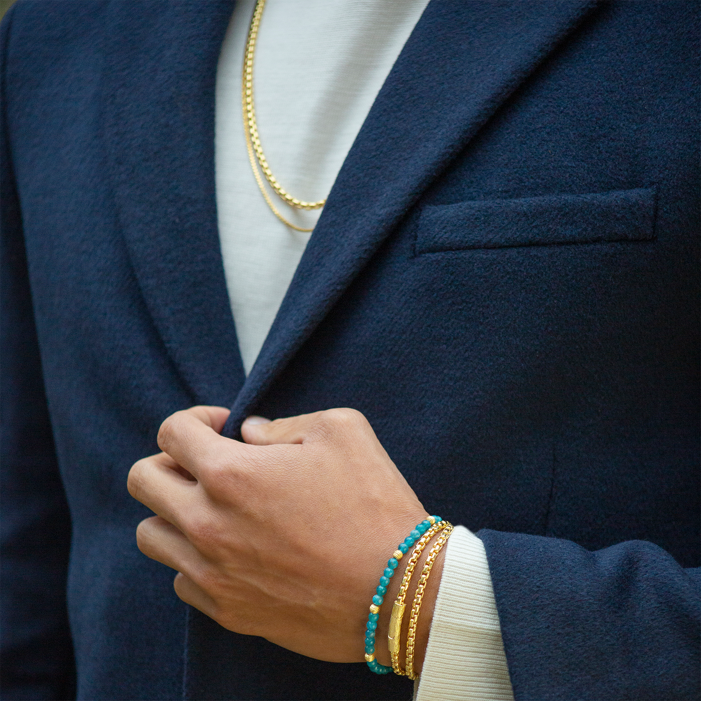 4mm Box Chain necklace in yellow gold plated sterling silver