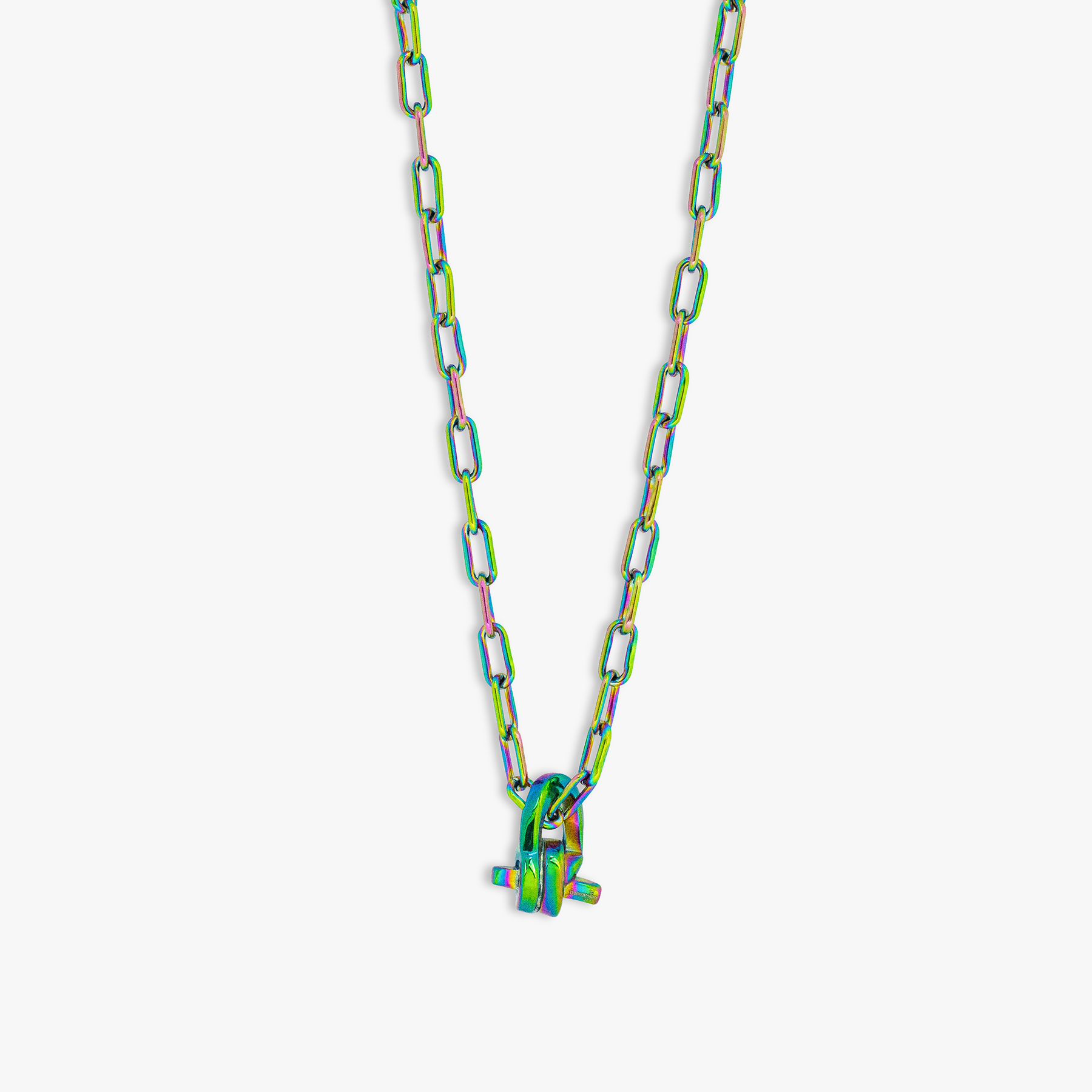 THOMPSON Multi Coloured Stainless Steel Twisted Knot Chain Necklace