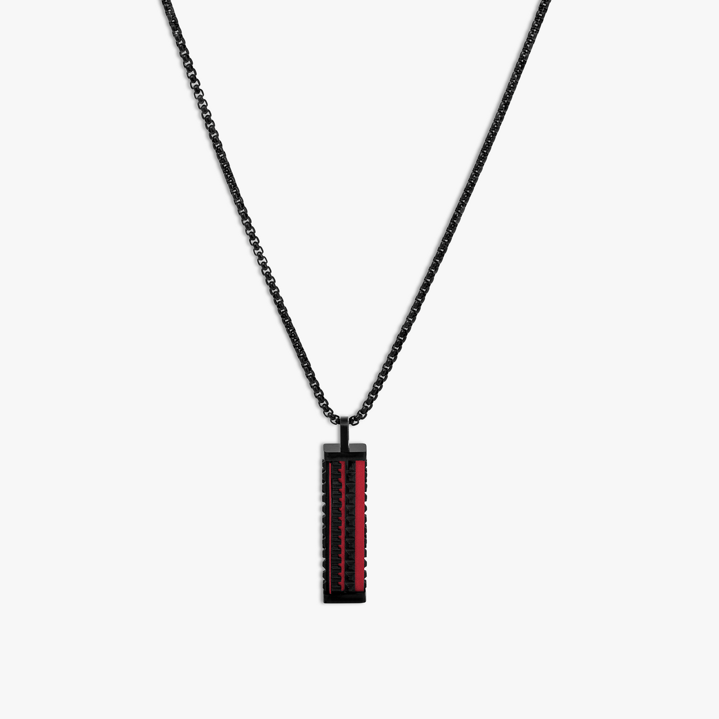 Jagged Elements Necklace With Red & Black IP Stainless Steel