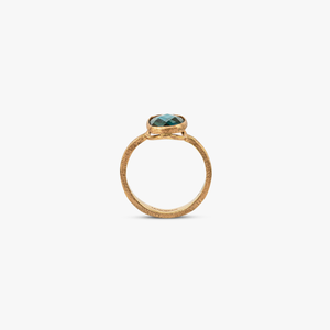 Belgravia single stone ring with 14K rose gold with London blue topaz (UK) 2