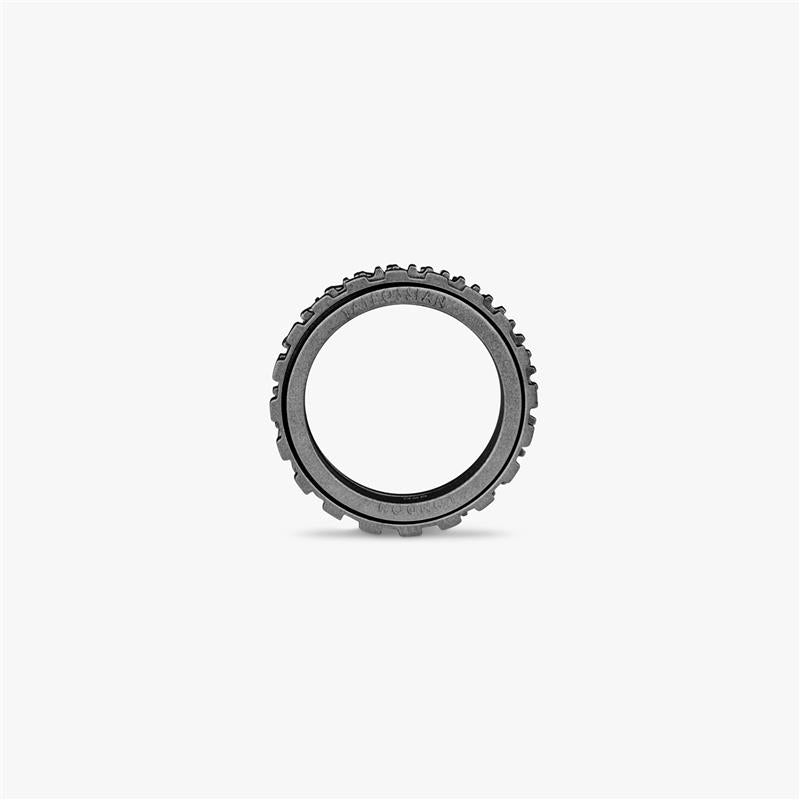 Mechanical Silver Rings - Ruthenium Shiny